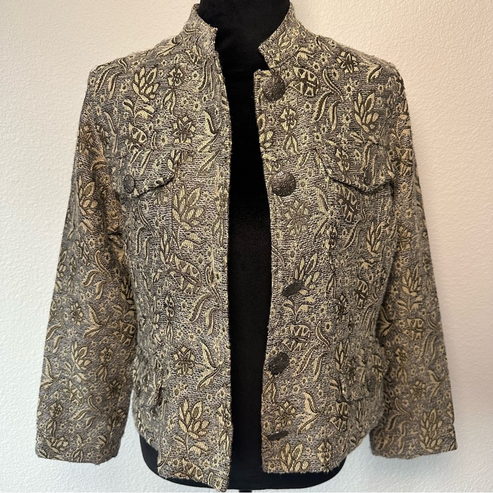 Chico’s Textured Jacquard Tapestry‎ Jacket Size 0